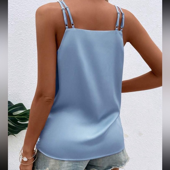 Luxe Satin Cami Top Blouse Shirt - Picture 14 of 16